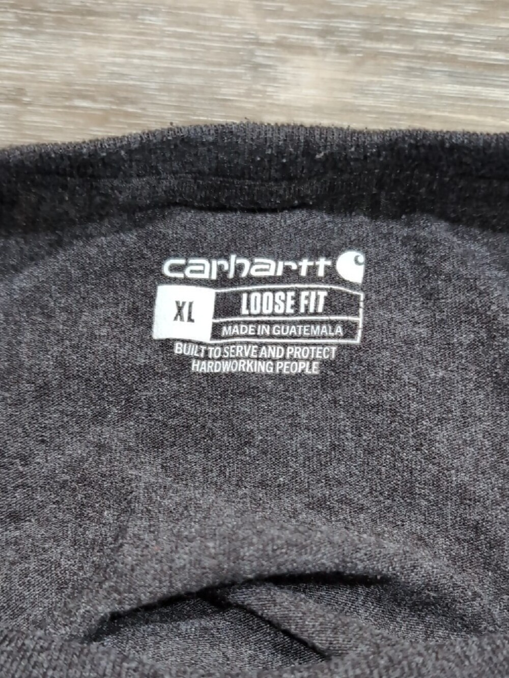 Carhartt Pocket Tee in Dark Charcoal with Gold Logo - Picture 7 of 7